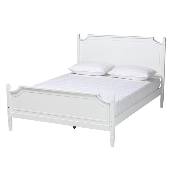 Baxton Studio Baxton Studio Mariana Classic White Wood Platform Bed with Elegant Design and Durable Support System Queen Mariana-White-Queen