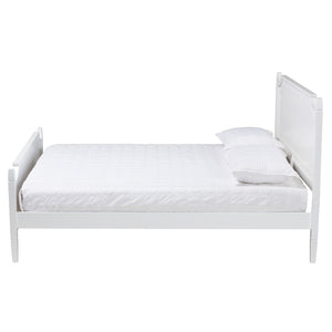 Baxton Studio Baxton Studio Mariana Classic White Wood Platform Bed with Elegant Design and Durable Support System Queen Mariana-White-Queen