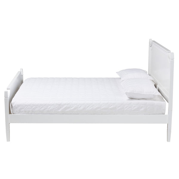Baxton Studio Baxton Studio Mariana Classic White Wood Platform Bed with Elegant Design and Durable Support System Queen Mariana-White-Queen