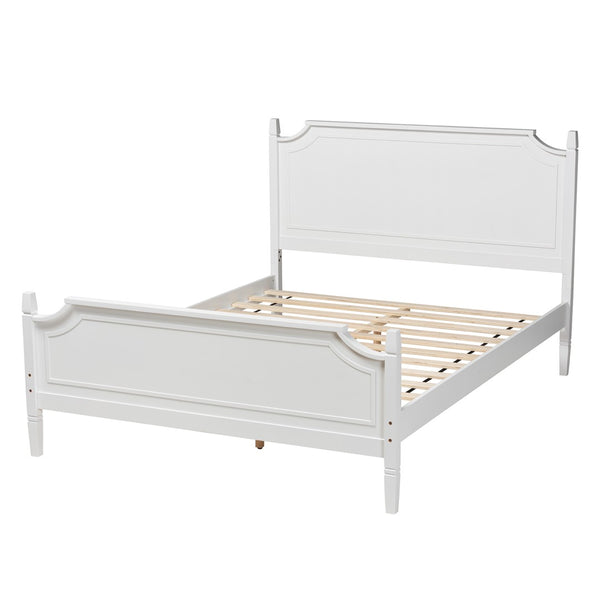 Baxton Studio Baxton Studio Mariana Classic White Wood Platform Bed with Elegant Design and Durable Support System Queen Mariana-White-Queen
