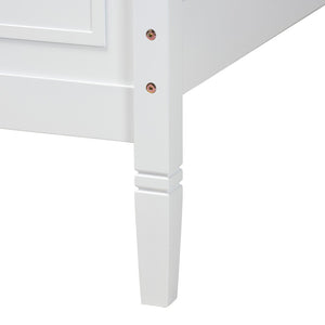 Baxton Studio Baxton Studio Mariana Classic White Wood Platform Bed with Elegant Design and Durable Support System Queen Mariana-White-Queen