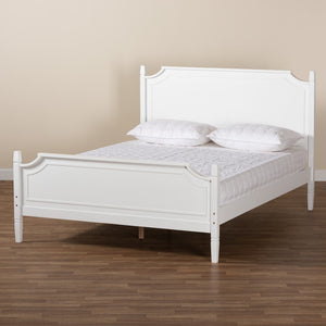 Baxton Studio Baxton Studio Mariana Classic White Wood Platform Bed with Elegant Design and Durable Support System Queen Mariana-White-Queen