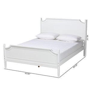 Baxton Studio Baxton Studio Mariana Classic White Wood Platform Bed with Elegant Design and Durable Support System Queen Mariana-White-Queen