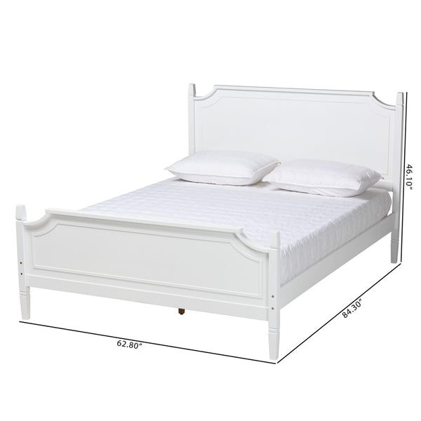 Baxton Studio Baxton Studio Mariana Classic White Wood Platform Bed with Elegant Design and Durable Support System Queen Mariana-White-Queen