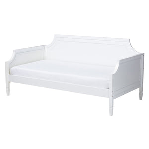 Baxton Studio Baxton Studio Elegant White Wood Daybed with Trundle for Effortless Overnight Guest Hosting Full Mariana-White-Daybed-Full