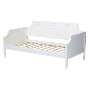 Baxton Studio Baxton Studio Elegant White Wood Daybed with Trundle for Effortless Overnight Guest Hosting Full Mariana-White-Daybed-Full