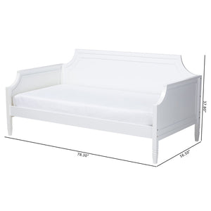 Baxton Studio Baxton Studio Elegant White Wood Daybed with Trundle for Effortless Overnight Guest Hosting Full Mariana-White-Daybed-Full