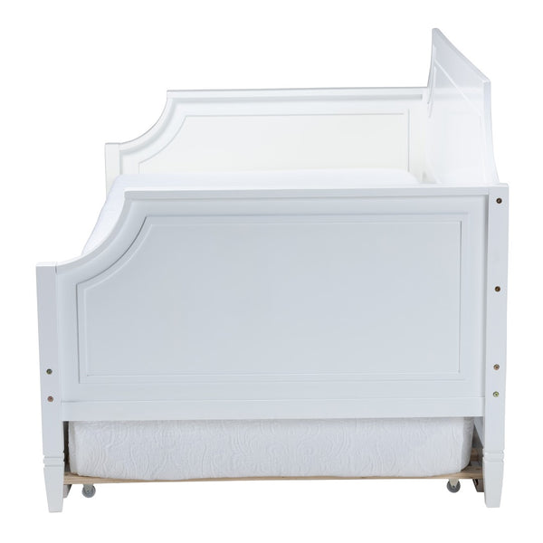 Baxton Studio Baxton Studio Mariana Classic White Wood Full Daybed with Twin Trundle for Stylish Sleep Solutions Mariana-White-Daybed-F/T