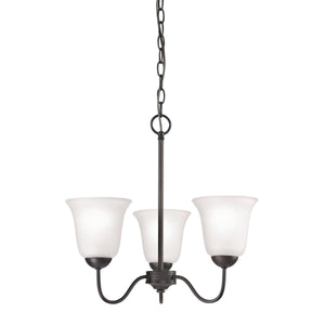 Thomas Lighting Conway Three Light Chandelier with Opaque Glass Shades for Traditional Dining Rooms Bronze 19 inches 1253CH/10
