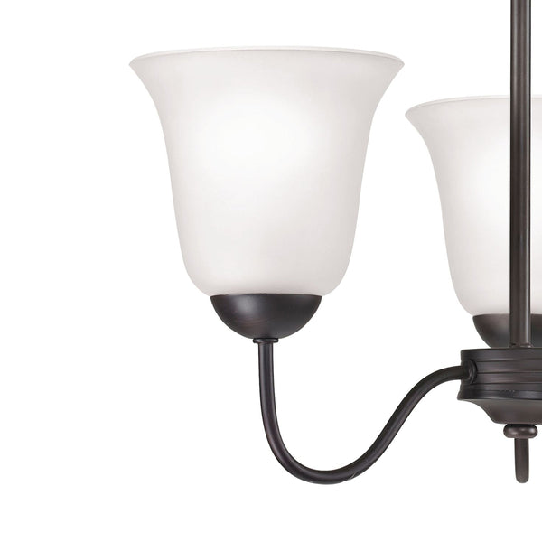 Thomas Lighting Conway Three Light Chandelier with Opaque Glass Shades for Traditional Dining Rooms Bronze 19 inches 1253CH/10