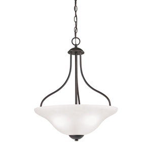 Thomas Lighting Conway Opaque Glass Pendant Light for Dining Rooms and Kitchen Islands with Nickel Frame 18 inches Oil Rubbed Bronze 1253PL/10