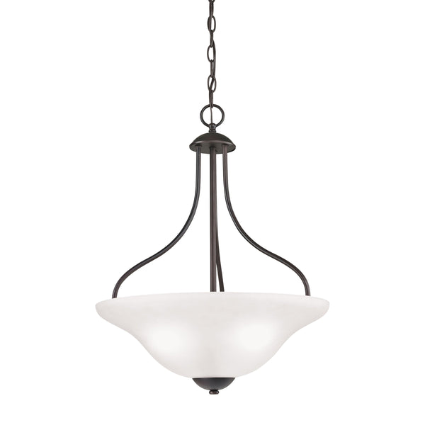 Thomas Lighting Conway Opaque Glass Pendant Light for Dining Rooms and Kitchen Islands with Nickel Frame 18 inches Oil Rubbed Bronze 1253PL/10