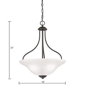 Thomas Lighting Conway Opaque Glass Pendant Light for Dining Rooms and Kitchen Islands with Nickel Frame 18 inches Oil Rubbed Bronze 1253PL/10
