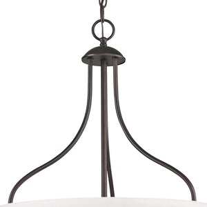 Thomas Lighting Conway Opaque Glass Pendant Light for Dining Rooms and Kitchen Islands with Nickel Frame 18 inches Oil Rubbed Bronze 1253PL/10
