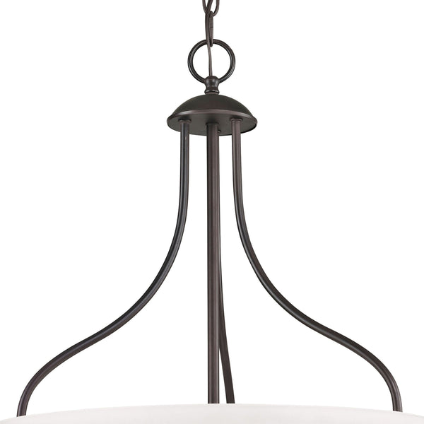 Thomas Lighting Conway Opaque Glass Pendant Light for Dining Rooms and Kitchen Islands with Nickel Frame 18 inches Oil Rubbed Bronze 1253PL/10