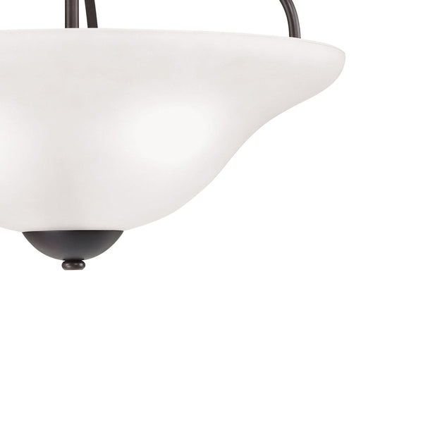 Thomas Lighting Conway Opaque Glass Pendant Light for Dining Rooms and Kitchen Islands with Nickel Frame 18 inches Oil Rubbed Bronze 1253PL/10