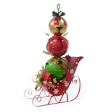 Christopher Knight Home® - Noble House - - Iron Christmas Sleigh Decoration With Triple Stacked Bells