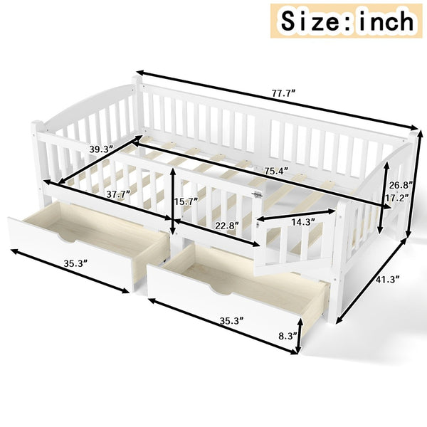 English Elm Metal Twin Over Full Bunk Bed White Steel Frame Space Saving Slat Support for Teens White W1580P383105