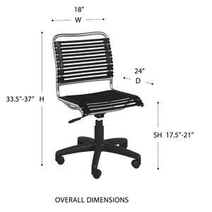EuroStyle Allison Bungee Low Back Office Chair with Airflow Design for Modern Workspaces Black Aluminum 12541BLK