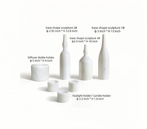 English Elm White Natural Marble Accessory Set - Luxury 7-Piece Collection For Stunning Living Room Décor W1696P262945-GIGA