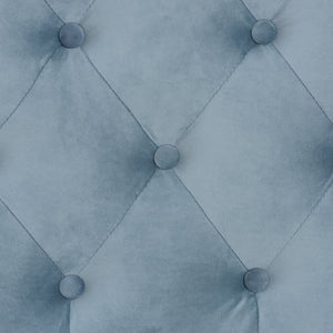 Baxton Studio Baxton Studio Elegant Light Blue Velvet Daybed with Button-Tufted Design and Dark Wood Frame Twin Benjamin-Light Blue Velvet-Daybed-Twin