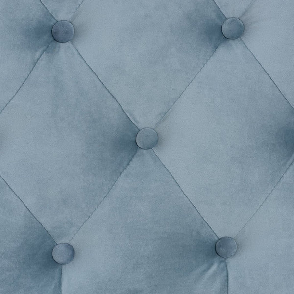 Baxton Studio Baxton Studio Elegant Light Blue Velvet Daybed with Button-Tufted Design and Dark Wood Frame Twin Benjamin-Light Blue Velvet-Daybed-Twin