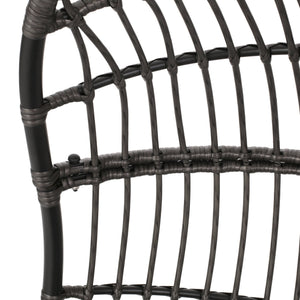 English Elm Christopher Knight Home® - BERKSHIRE Wicker Hanging Chair with 8ft Chain — Weather‑Resistant Faux Rattan Swing, 300 lb Capacity Gray 70843.00GDGRY