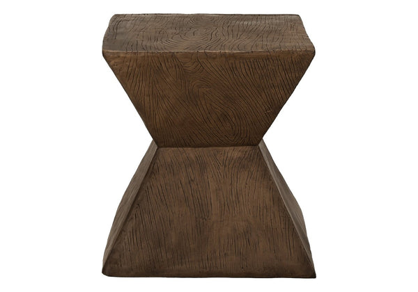 English Elm Accent Table Walnut Finish Magnesium Oxide Build for Indoor Outdoor Contemporary Use B2710P461683