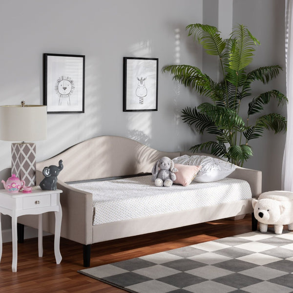 Baxton Studio Baxton Studio Milligan Full Size Daybed - Modern Beige Upholstered Furniture for Stylish Spaces Milligan-Beige-Daybed-Full
