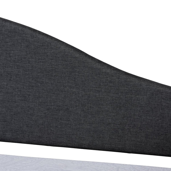 Baxton Studio Baxton Studio Modern Twin Daybed in Charcoal Fabric with Dark Brown Wood Frame for Stylish Comfort Milligan-Charcoal Grey-Daybed-Twin