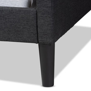 Baxton Studio Baxton Studio Modern Twin Daybed in Charcoal Fabric with Dark Brown Wood Frame for Stylish Comfort Milligan-Charcoal Grey-Daybed-Twin