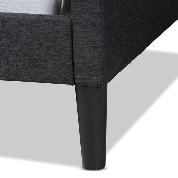 Baxton Studio Baxton Studio Modern Twin Daybed in Charcoal Fabric with Dark Brown Wood Frame for Stylish Comfort Milligan-Charcoal Grey-Daybed-Twin