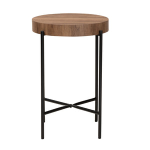 Baxton Studio Baxton Studio Savion Industrial End Table - Walnut Brown Wood & Black Metal Base for Modern Spaces LCF20443-ET