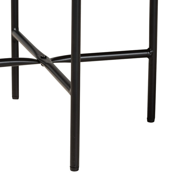 Baxton Studio Baxton Studio Savion Industrial End Table - Walnut Brown Wood & Black Metal Base for Modern Spaces LCF20443-ET