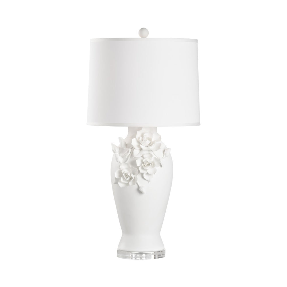 Wildwood Savoir Savoir Faire Lamp By Cheryl Luckett For Wildwood — White Magnolia Table Lamp, Sculptural 32" Statement 12573