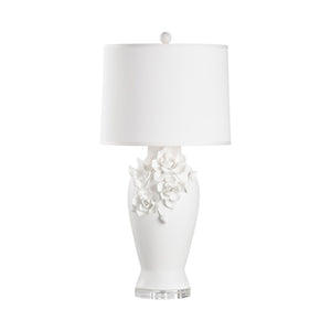 Wildwood Savoir Savoir Faire Lamp By Cheryl Luckett For Wildwood — White Magnolia Table Lamp, Sculptural 32" Statement 12573