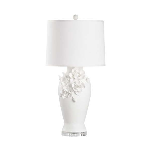 Wildwood Savoir Savoir Faire Lamp By Cheryl Luckett For Wildwood — White Magnolia Table Lamp, Sculptural 32" Statement 12573