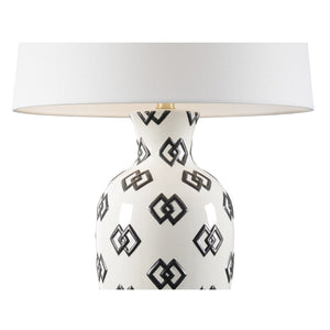Wildwood Linked Linked In Lamp — Hand‑Painted Black & White Sculptural Accent Lamp, 29" Tall Modern Artful Light 12575
