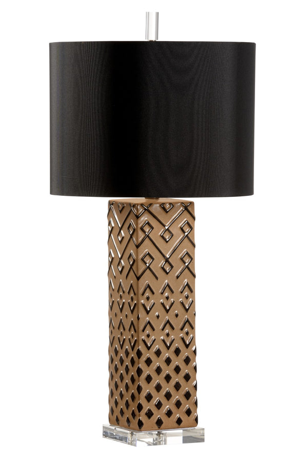 Wildwood Ujamaa Sculptural Table Lamp Brown — Hand‑Painted Native‑Textile Inspired Accent, Slim 31.5" H 12576
