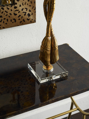 Wildwood Pomp Sculptural Tassel Lamp By Cheryl Luckett — 35" Gold-Leaf Entryway Accent For Buffets & Consoles 12581-2