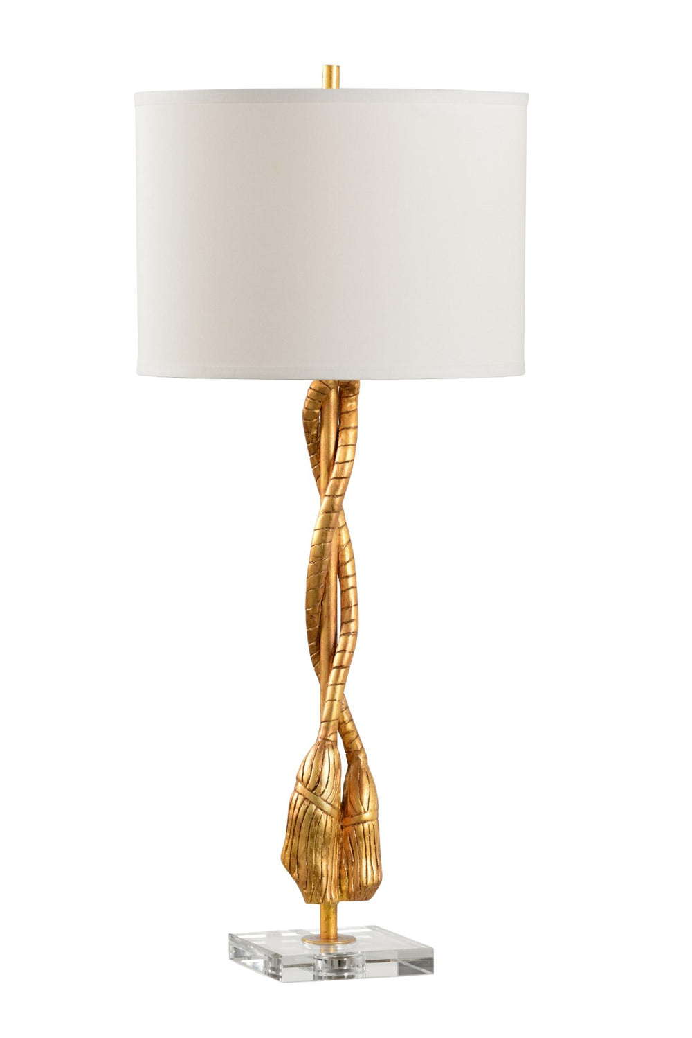 Wildwood Pomp Sculptural Tassel Lamp By Cheryl Luckett — Gold-Leaf Finish, Elegant Entryway Statement (35"H) 12581