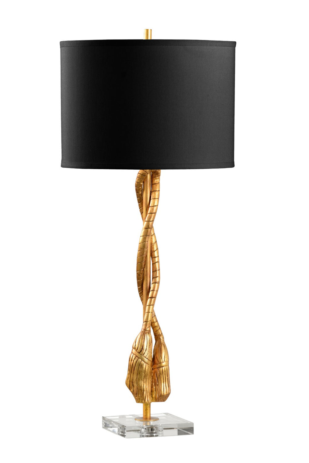 Wildwood Pomp Sculptural Tassel Lamp By Cheryl Luckett — Gold-Leaf Finish, Elegant Entryway Statement (35"H) 12581