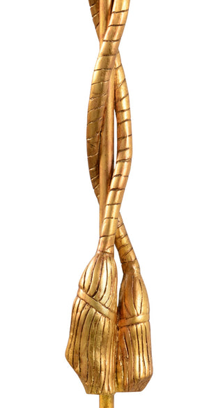Wildwood Pomp Sculptural Tassel Lamp By Cheryl Luckett — Gold-Leaf Finish, Elegant Entryway Statement (35"H) 12581