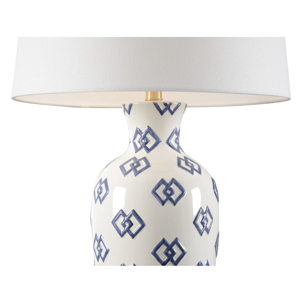 Wildwood Linked Linked In Lamp - Blue Sculptural Table Lamp, Hand-Painted Cheryl Luckett Design, 29" H Artistic Focal Piece 12582
