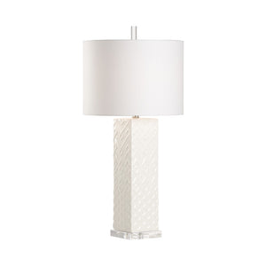 Wildwood Ujamaa Table Lamp By Cheryl Luckett For Wildwood — 32" White Glazed Accent Lamp, Textured, Slim Profile 12584