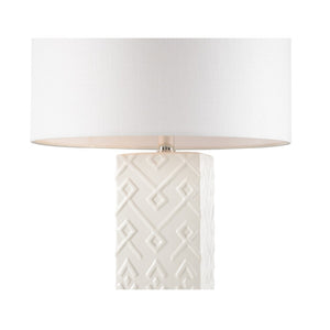 Wildwood Ujamaa Table Lamp By Cheryl Luckett For Wildwood — 32" White Glazed Accent Lamp, Textured, Slim Profile 12584