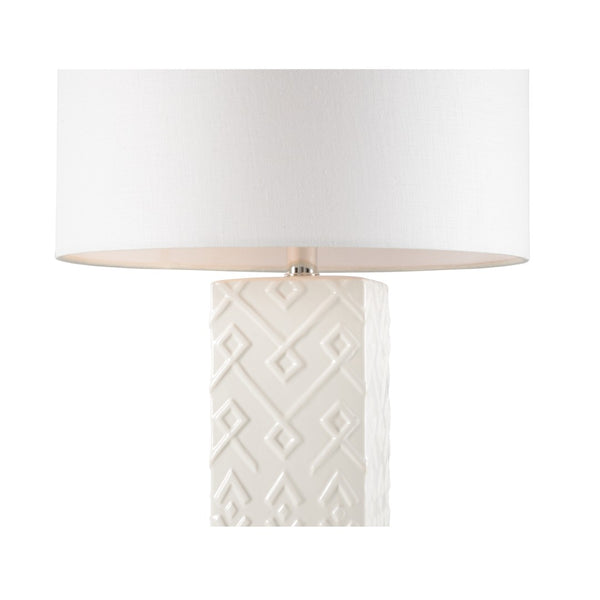 Wildwood Ujamaa Table Lamp By Cheryl Luckett For Wildwood — 32" White Glazed Accent Lamp, Textured, Slim Profile 12584