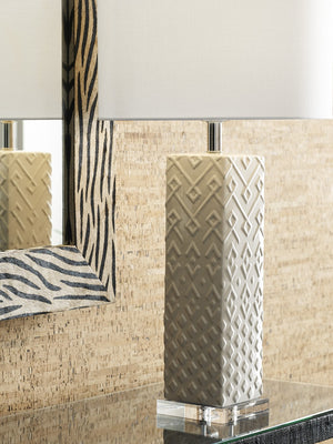 Wildwood Ujamaa Table Lamp By Cheryl Luckett For Wildwood — 32" White Glazed Accent Lamp, Textured, Slim Profile 12584