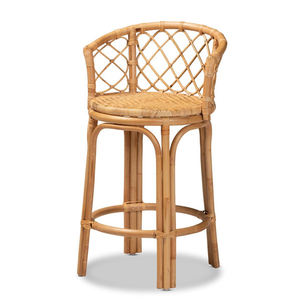 Baxton Studio bali Orchard Rattan Counter Stool - Modern Bohemian Design with Ergonomic Comfort & Natural Charm Orchard-Rattan-CS