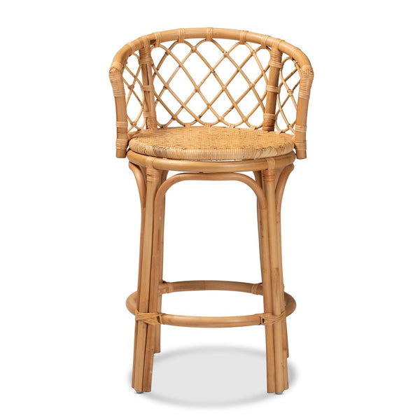 Baxton Studio bali Orchard Rattan Counter Stool - Modern Bohemian Design with Ergonomic Comfort & Natural Charm Orchard-Rattan-CS